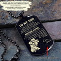 To My Son-Never Lose - Dragon ball - Goku Vegeta- Soldier - Engraved Dog Tag All Style