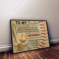 BA004 - To My Daughter - And Remember - Dad - Baseball Poster