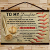 BA005 - To My Daughter - And Remember - Mom - Baseball Canvas With The Wood Frame