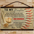 BA005 - To My Daughter - And Remember - Mom - Baseball Canvas With The Wood Frame