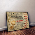 BA006 - To My Daughter - And Remember - Dad & Mom - Baseball Poster