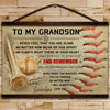 BA007 - To My Grandson - And Remember - Grandpa - Baseball Canvas With The Wood Frame