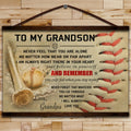 BA007 - To My Grandson - And Remember - Grandpa - Baseball Canvas With The Wood Frame