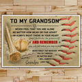 BA007 - To My Grandson - And Remember - Grandpa - Baseball Poster