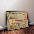 BA012 - To My Granddaughter - And Remember - Grandpa & Grandma - Baseball Poster