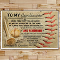 BA012 - To My Granddaughter - And Remember - Grandpa & Grandma - Baseball Poster