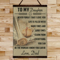 BA014 - To My Daughter - Good Time - Dad - Baseball Canvas With The Wood Frame