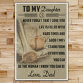 BA014 - To My Daughter - Good Time - Dad - Baseball Poster