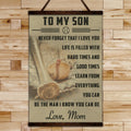 BA015 - To My Son - Good Time - Mom - Baseball Canvas With The Wood Frame