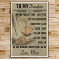 BA016 - To My Daughter - Good Time - Mom - Baseball Poster