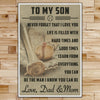 BA017 - To My Son - Good Time - Dad & Mom - Baseball Poster