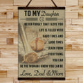 BA018 - To My Daughter - Good Time - Dad & Mom - Baseball Canvas With The Wood Frame