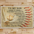 BA021 - To My Son - Good Time - Dad & Mom - Baseball Poster