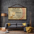 BA025 - To My Son - Never Lose - Dad - Baseball Canvas With The Wood Frame