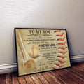 BA027 - To My Son - Never Lose - Dad & Mom - Baseball Poster