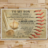 BA027 - To My Son - Never Lose - Dad & Mom - Baseball Poster