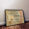 BA028 - To My Daughter - Never Lose - Dad - Baseball Poster