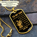 TM6 To My Son Hard Times - Dragon ball Goku Vegeta - Soldier - Engraved Dog Tag 18K Dog Tag Necklace gold all style