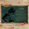 DR069 - I Choose - Vegeta - Horizontal Poster - Horizontal Canvas - Dragon Ball Canvas