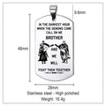 Engrave KTD009 - Call On Me Brother - English - Knight Templar Dogtag