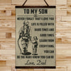 FF012 - Dad To Son - English - Firefighter Canvas With The Wood Frame