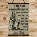 FF012 - Dad To Son - English - Firefighter Canvas With The Wood Frame