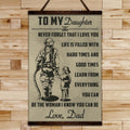 FF013 - Dad To Daughter - English - Firefighter Canvas With The Wood Frame