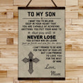 FM003 - Mom To Son - Never Lose - Family Canvas With The Wood Frame