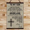 FM005 - Dad To Son - Never Lose - Family Canvas With The Wood Frame