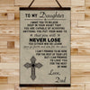 FM006 - Dad To Daughter - Never Lose - Family Canvas With The Wood Frame