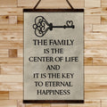 FM011 - The Family Is The Center Of Life And It Is The Key To Eternal Happiness - Family Canvas With The Wood Frame