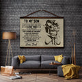 FM019 - Dad To Son - Stay Strong - Be Confident & Just Do Your Best - Family Canvas With The Wood Frame