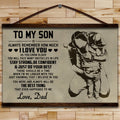 FM019 - Dad To Son - Stay Strong - Be Confident & Just Do Your Best - Family Canvas With The Wood Frame