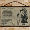 KT007 - To My Daughter - English - Knight Templar Canvas With The Wood Frame