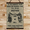 KT010 - Call On Me Brother - English - Knight Templar Canvas With The Wood Frame