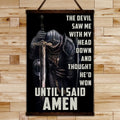 KT015 - Until I Said Amen - Knight Templar Canvas With The Wood Frame