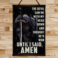 KT023 - Until I Said Amen - Knight Templar Canvas With The Wood Frame