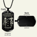 IT IS NOT ABOUT BEING BESTER THAN SOME ONE ELSE - ONE PIECE -Engraved Dog Tag Two Side