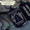 SDD012 - Call On Me Brother - French - Soldier Dog Tag - Engrave Black Dog Tag