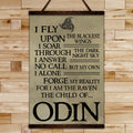 VK003 - Raven Odin - Viking Canvas With The Wood Frame