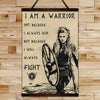 VK013 - I'm A Warrior - Lagertha - Viking Canvas With The Wood Frame