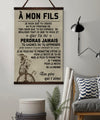 VK034 - To My Son - French - Ragnar - Viking Canvas With The Wood Frame