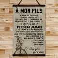 VK034 - To My Son - French - Ragnar - Viking Canvas With The Wood Frame