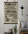 VK036 - To My Son - Never Lose - French - Viking Canvas With The Wood Frame