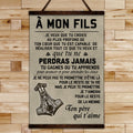 VK036 - To My Son - Never Lose - French - Viking Canvas With The Wood Frame