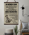 VK037 - To My Son - Never Lose - German - Viking Canvas With The Wood Frame