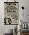 VK038 - To My Son - Never Lose - Ragnar And Son - Viking Canvas With The Wood Frame