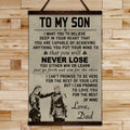 VK038 - To My Son - Never Lose - Ragnar And Son - Viking Canvas With The Wood Frame