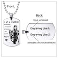 Engrave VKD009 - I Am A Warrior - Viking Dog Tag