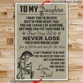 WA072 - To My Daughter- English - Spartan - Vertical Poster - Vertical Canvas - Warrior Canvas